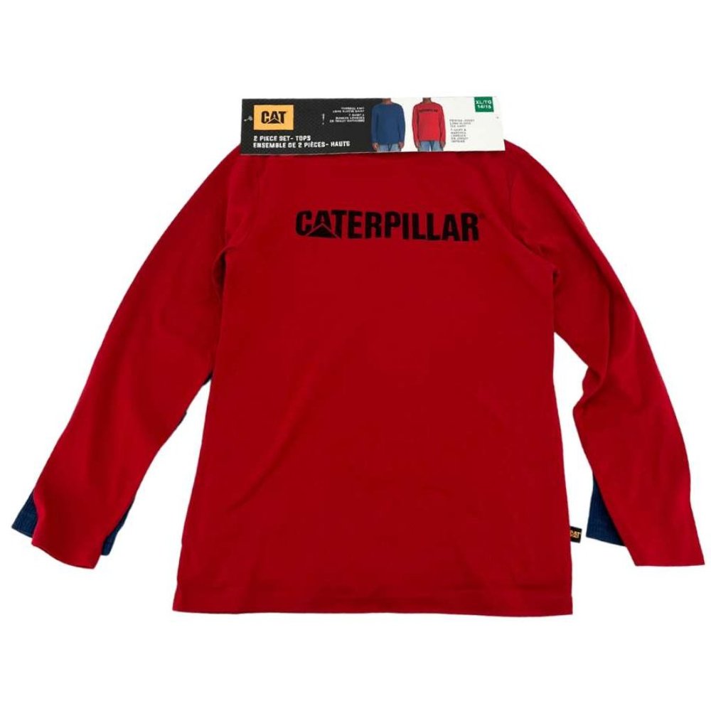 CAT | Boy's Long Sleeve Top Set | 2 Pieces | Red & Blue | Various Sizes